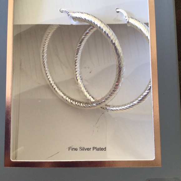 BELIEVE BY BRILLIANCE SILVER HOOP EARRINGS NWT - Picture 8 of 8
